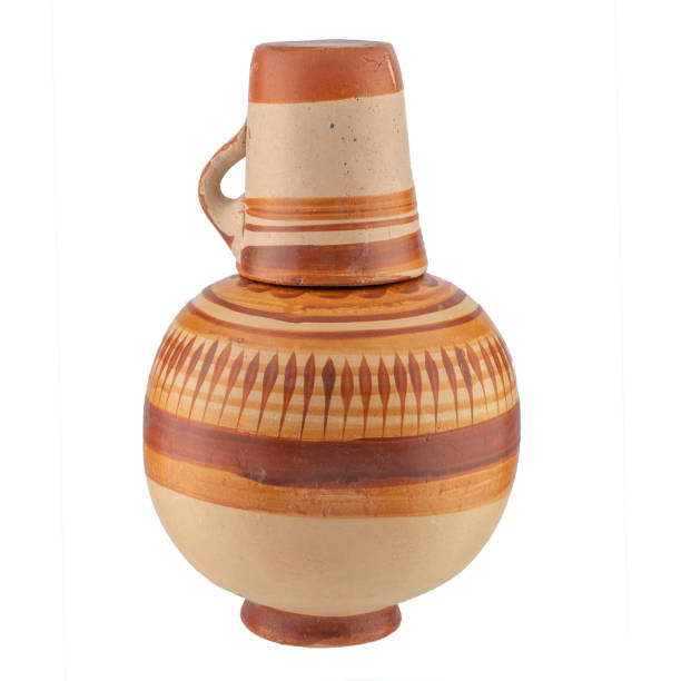 Crafts made by hand by Mexican artisans. Bottle with clay jug. Crafts made by hand by Mexican artisans. earthenware stock pictures, royalty-free photos & images