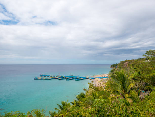 Crash Boat Beach and pier, Aguadilla, Puerto Rico, USA stock photo
