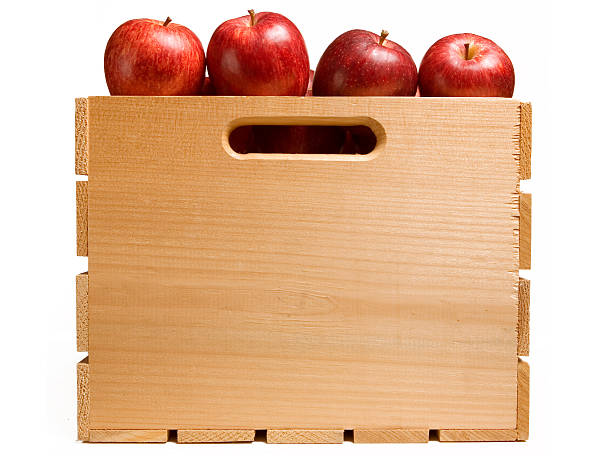 Crate of Red Apples stock photo