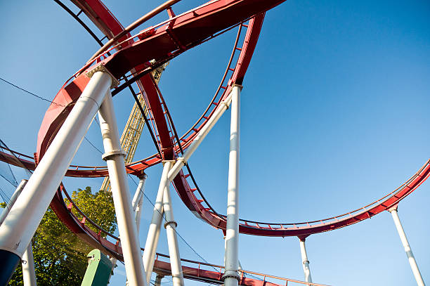 crazy roller coaster stock photo