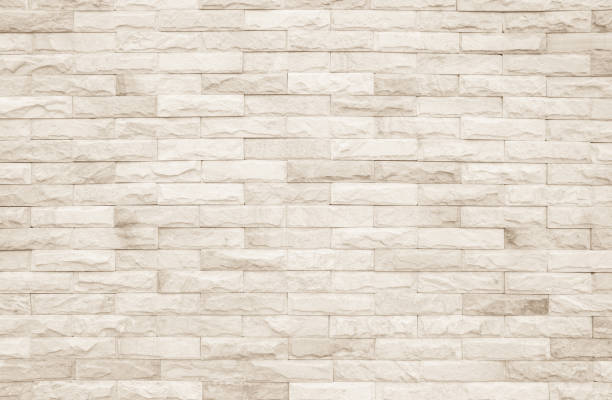 room en witte bakstenen muur textuur achtergrond. metselwerk of stenen vloeren interieur rock oude patroon schoon beton raster ongelijke bakstenen ontwerp stapel. - kalksteen stockfoto's en -beelden