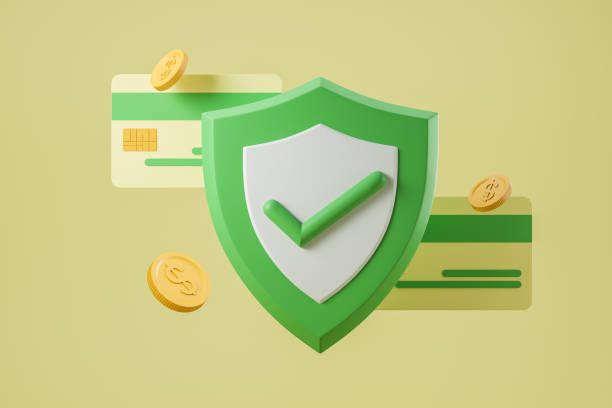 Credit card and financial security, online payment and cyber protection stock photo