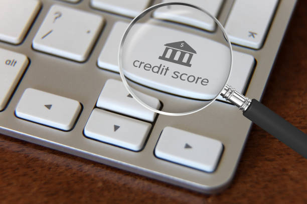 Credit score report e-banking finance stock photo
