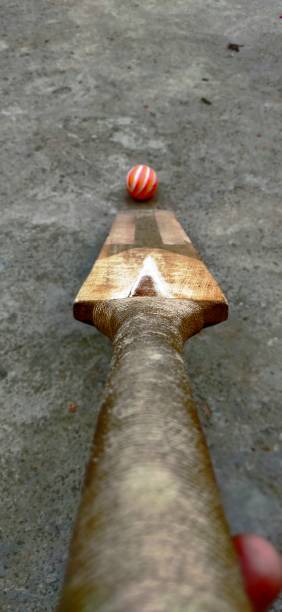 Cricket Bat with Ball stock photo