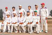 istock cricket team get posing after match 1393791687