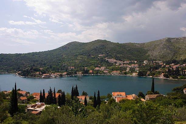 croatian village on the adriatic sea stock photo