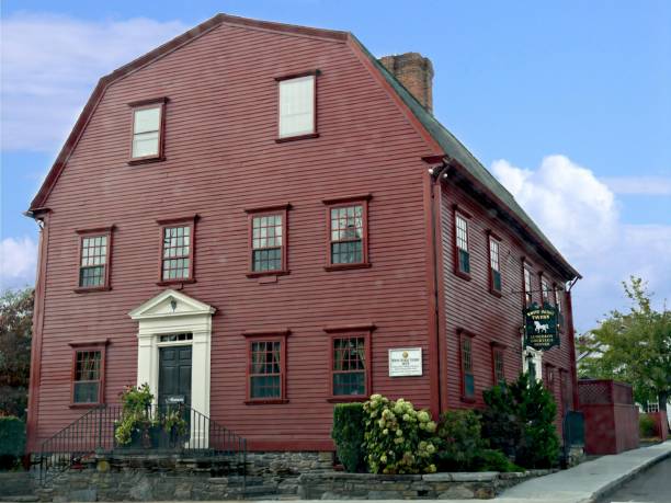 Cropped shot of the White Horse Tavern, known to be the oldest tavern in America established in 1673 in Marlborough Street, Newport. stock photo