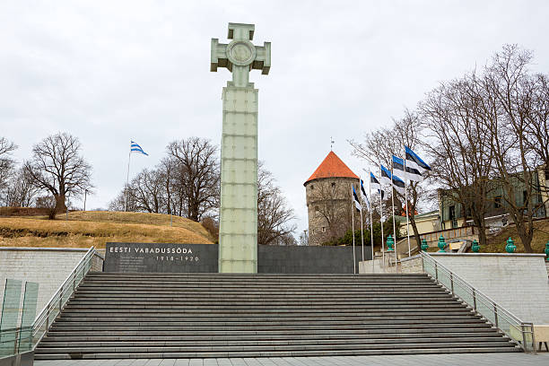 Cross of Liberty. Tallinn, Estonia stock photo