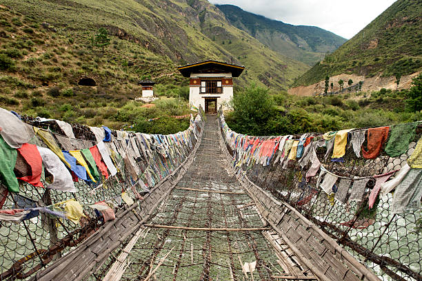 Crossing at Thimpu stock photo