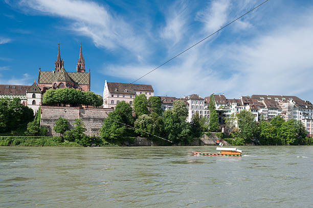 Crossing The Rhine At Basel, Switerland stock photo