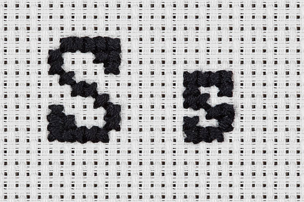 Cross-stitch - Alphabet and Icons: Ss stock photo