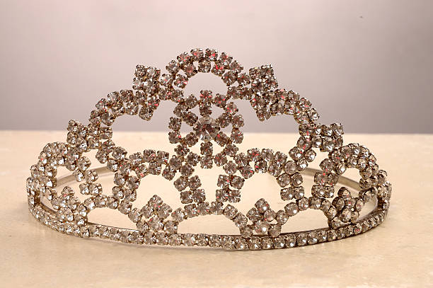 Crown, created for the beautiful girl, silver, gold, jeweled. stock photo