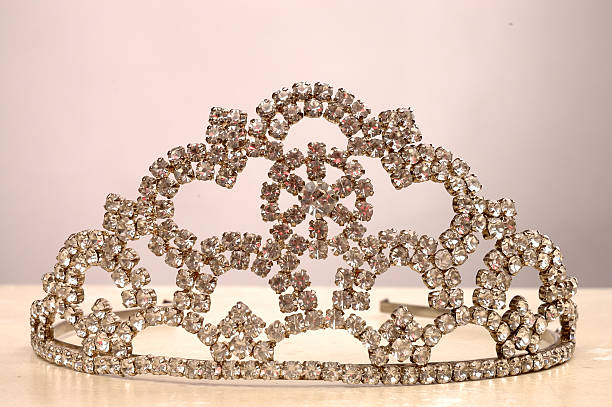 Crown, created for the beautiful girl, silver, gold, jeweled. stock photo