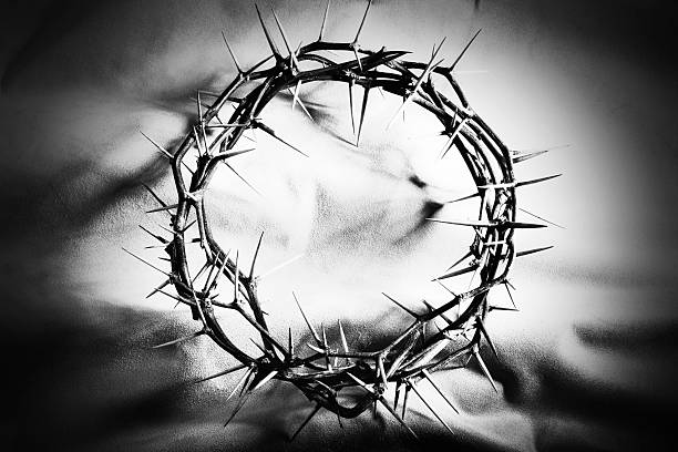 Crown of Thorns in Black and White  good friday stock pictures, royalty-free photos & images