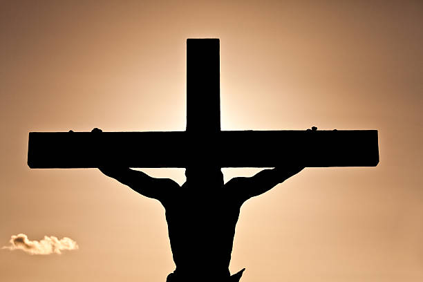 Crucifixion or Easter Silhouette  good friday stock pictures, royalty-free photos & images