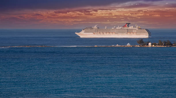 Cruise Ship Departing from Nassau stock photo