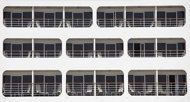 Cruise ship facade stock photo