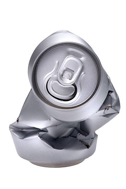Crumpled can stock photo