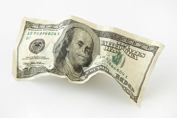 Crumpled Currency stock photo