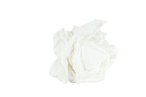 Crumpled Tissue Paper Isolated White Background Stock Photo - Download ...