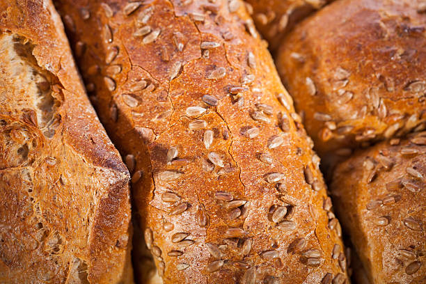 Crusty bread background stock photo