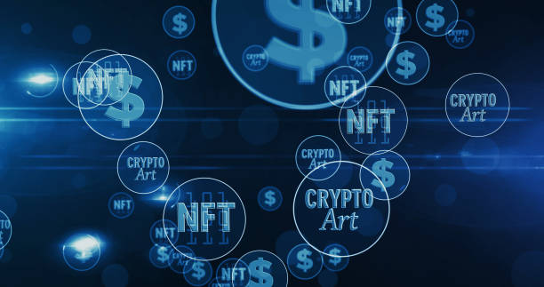 иллюстрация символов крипто-арта nft - nft стоковые фото и изображения