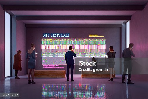 istock NFT CryptoArt display in art gallery 1307112137