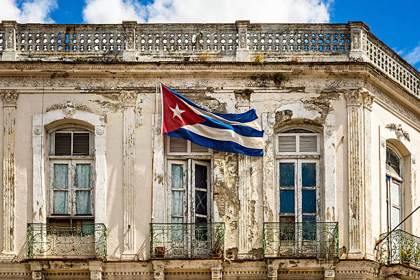 쿠바 국립 플래깅 - cuba 뉴스 사진 이미지