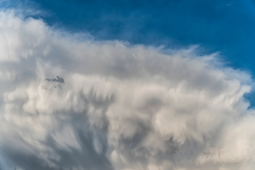 Cumulonimbus Arcus Low Angle View Of A Stormy Sky With Enormous ...