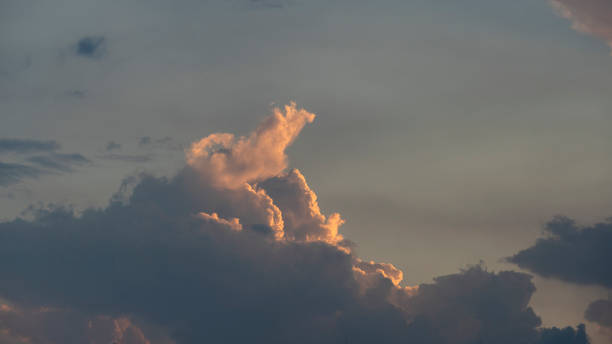 Cumulus, Cumulonimbus Calvus; Sky and Clouds stock photo
