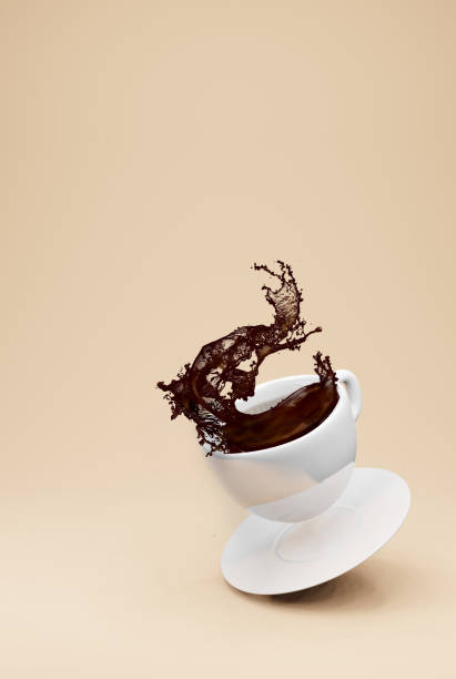 Cup for coffee , Coffee splash . 3d rendering stock photo