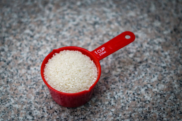 1 cup of rice stock photo