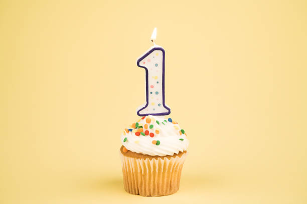 Cupcake Number Series (1) stock photo