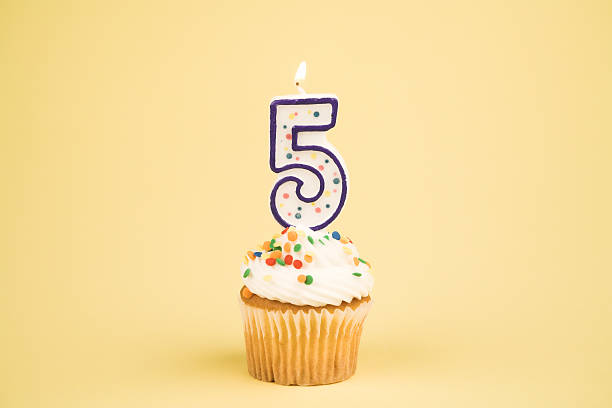 Cupcake Number Series (5) stock photo