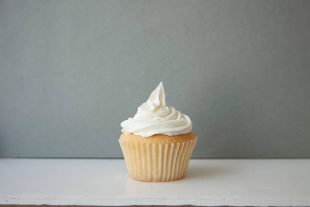 Cupcake on a Gray Background stock photo