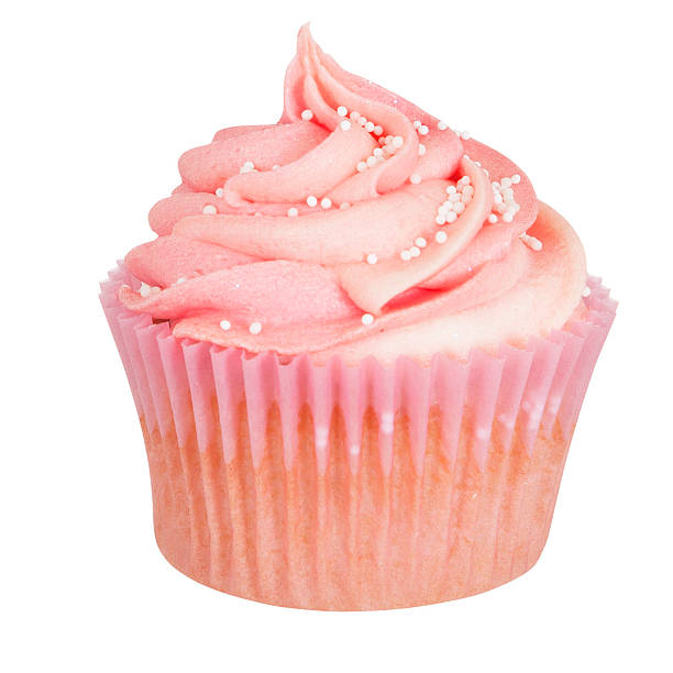 Cupcake With Frosting Isolated With Clipping Path stock photo