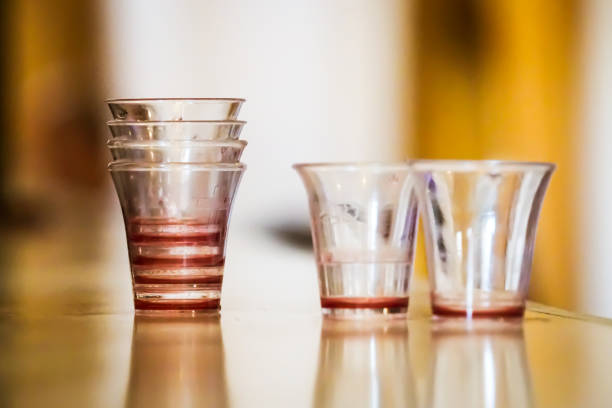 Cups of glass for wine in a Holy communion. selective focus christian democratic union stock pictures, royalty-free photos & images