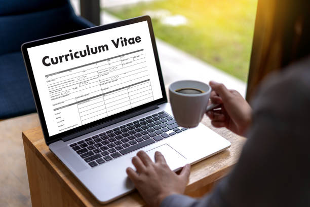 CV - Curriculum Vitae (Konsep wawancara kerja dengan bisnis CV resume) , Pekerjaan aplikasi BUSINESS OFFICE BUSINESSMAN WORKING foto stok