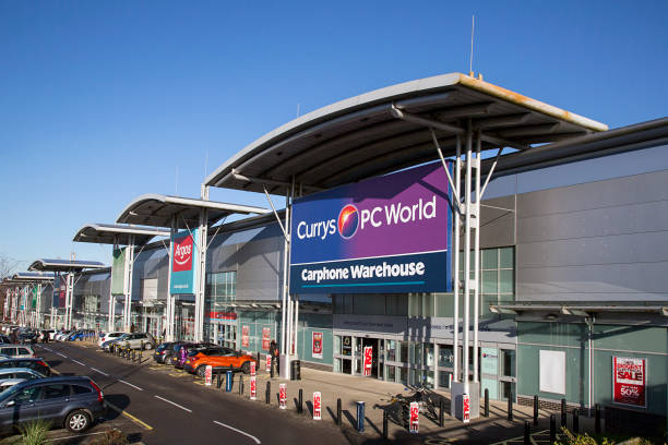 Currys, PC World and Carphone Warehouse retail outlet in a small shopping mall in Swansea. stock photo