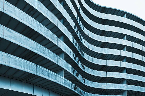 Curved office building surface stock photo