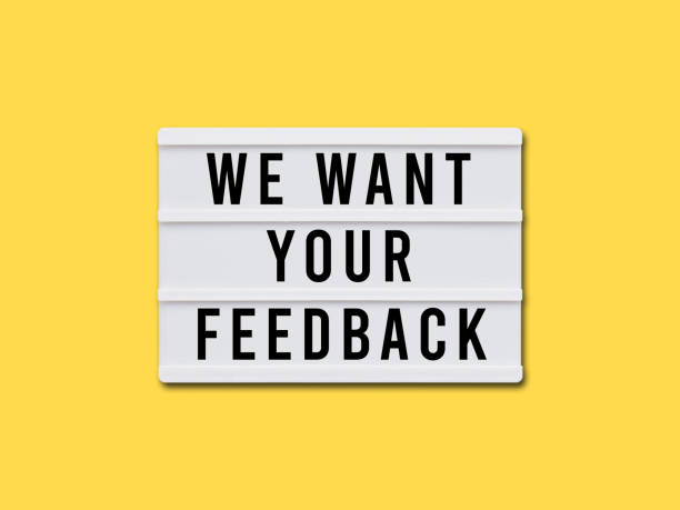 Customer satisfaction survey feedback lightbox stock photo