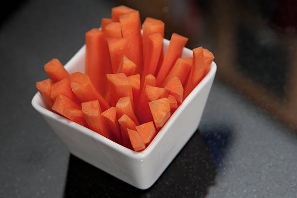 Cut carrots stock photo