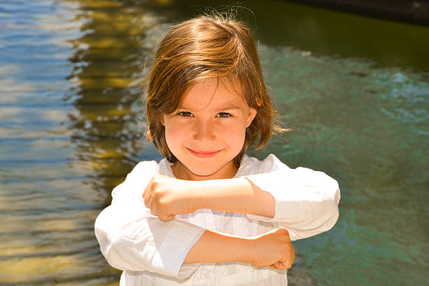 Best Caucasian School Girl With Short Brown Hair Stock Photos