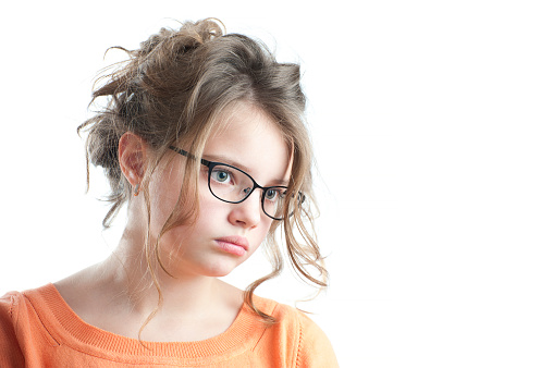 Young Serious Thoughtful Sad Teen Girl Stock Image - Image 