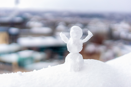Cute miniature snowman
