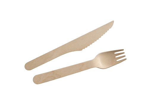 knife fork wood cut