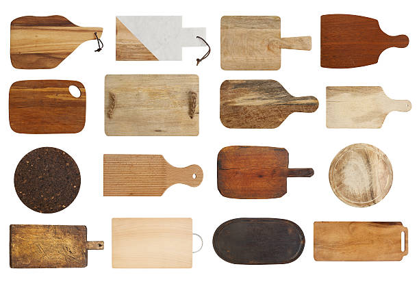 Cutting boards collection stock photo