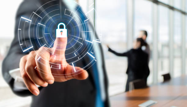 Cyber security systems for business network stock photo