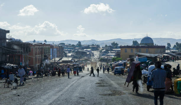 Daily Life of African town in the Northern part of Ethiopia stock photo