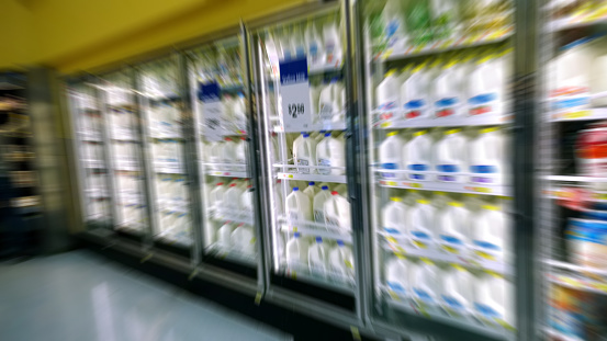 Dairy Aisle At Supermarket Stock Photo - Download Image ...